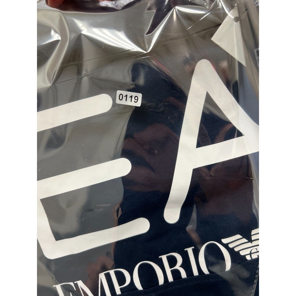 Emporio Armani T-Shirt Men's Luxury Big Logo Classic Italy Size M Navy Blue - Picture 9 of 9